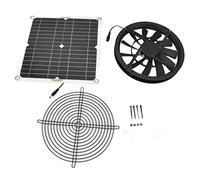 Fdit Kit de Ventilateur à Panneau Solaire, Système de Ventilation 12 V 100 W avec Protection en Maille Métallique, échappement Automatique pour Serre, Hangar et Refroidissement de la