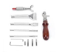 Fdit Kit D'outils de Poinçonnage 6 en 1 pour Couture du Cuir, pour L'artisanat du Cuir, avec Poignées Antidérapantes, Dents Tranchantes, Forte dureté, Ensemble D'outils Professionnels