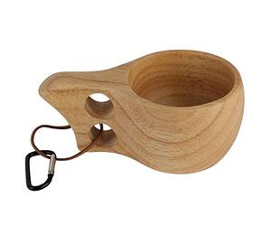 Fdit KUKSA Tasse à café en bois d'hévéa double trou 170 ml