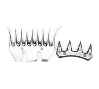 Fdit Lames de cisailles à Moutons, Remplacement de Peigne de Cisaillement en Acier Inoxydable pour Coupe-Mouton Universel, Kit de Tondeuse à Cisaillement 2 pièces(9 Teeth Curved)
