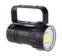 Fdit Lampe de Poche LED Plongée Photographie Remplir Lampe sous-Marine 80m Tir Lampe Torche avec Support Support Rouge Bleu Lumière 28800 Lumens