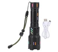 Fdit Lampe de Poche LED, Rechargeable 300 000 Lumens, Artisanat de Niveau Nano, Zoom Réglable, Chargement USB de Type C, avec Tasse Fluorescente Rouge, étanche pour L'extérieur