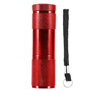Fdit Lampe de Poche LED, Torche en Jade Robuste pour L'identification des Bijoux, Détection de Fluorescence, 9LED, Mini Vérification d'argent, Aluminium Noir (Rouge)