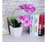 Fdit Lampe de Pot de Fleur Artificielle à LED, Simulation de bonsaï Phalaenopsis avec Tige Pliable, Lumière Blanche Brillante pour Bricolage, Décoration de Maison, Salon, Bureau