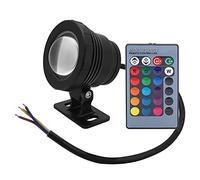 Fdit Lampe LED Imperméable D'extérieur, Rvb, 5W, Luminaire Décoratif D'extérieur, Idéal pour Une Pelouse, Un Jardin, Une Piscine ou Un étang de Printemps (Aluminium plastifié Noir)