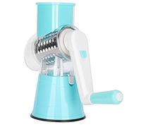 Fdit légumes Rotatif à 360°, Râpe Multifonctionnelle avec 3 Lames en Acier Inoxydable pour Trancher, Déchiqueter, Broyer, Accessoires de Cuisine Sûrs (BLUE)