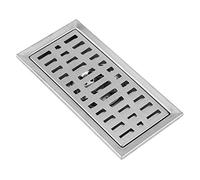 Fdit Linaire Drain De Douche Rectangle Drain De Plancher Salle De Bains Douche Cuisine Dchets Rape Cheveux Crpine en Acier Inoxydable 20x10 cm
