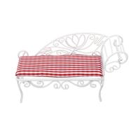 Fdit Lit de Repos Miniature en Fer pour Maison de Poupée, Lit de Maison de Poupée de Style Rétro, pour Enfants, de Repos en Métal à L'échelle 1:12 pour Collection (White)