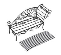Fdit Lit de Repos Miniature en Fer pour Maison de Poupée, Lit de Maison de Poupée de Style Rétro, pour Enfants, de Repos en Métal à L'échelle 1:12 pour Collection (Black)