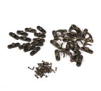 Fdit Loquet de Boîte à Bijoux en Fer 12 Pièces, Serrures D'armoire Rétro avec Vis, Fermoir de Boîte à Outils de Style Vintage pour Boîtes en Bois, Boîtes à Bijoux et à Outils (Bronze)