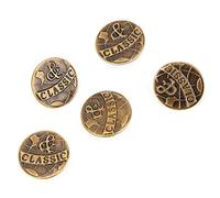 Fdit Lot de 10 Boutons en Fer Vintage avec Fil pour Coupe-Vent, Manteaux, Vestes, Sacs à Dos, Ceintures en Couleur Bronze Rétro (Bronze 20MM (n°6))