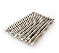 Fdit Lot de 10 Forets en Carbure de Tungstène de 6 Mm, Pointe de Lance pour Carrelage en Verre, Céramique, Miroir, Forets pour Outils Rotatifs, Ensemble de Forets en Alliage trempé