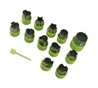 Fdit Lot de 12 Emporte-pièces en Acier Inoxydable, Moule à Biscuits, légumes et Fruits pour la Cuisson avec Poignée en PP, Facile à Nettoyer, pour la Cuisine des Enfants, Bricolage