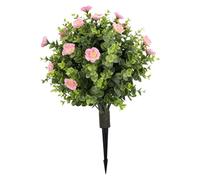 Fdit Lot de 2 Arbres Topiaires Artificiels en Forme de Boule D'eucalyptus PE de 45 Cm avec Piquets de Sol, Fausse Verdure étanche pour Décoration Intérieure et Extérieure