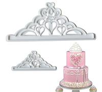 Fdit Lot de 2 Emporte-pièces en Forme de Couronne de Princesse avec Moule de Cuisson en Acier Inoxydable pour Pâte à Modeler, Pâte à Modeler et Décoration de Gâteaux (WHITE)