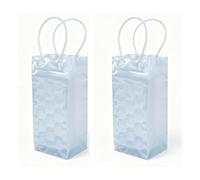 Fdit Lot de 2 Sacs Isothermes à Vin Réutilisables en PVC étanche avec Poignée de Liquide de Refroidissement Intégrée pour Champagne, Bière Blanche, Fêtes à la Maison, Pique-niques (WHITE)