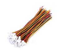 Fdit Lot de 20 connecteurs Micro JST 1,25 mm 2 broches / 3 broches mâles & femelle avec câble filaire Emballage multiple Socialme EU (rouge + noir + jaune (3 broches)