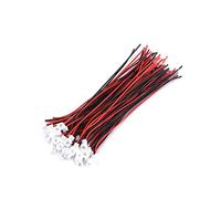 Fdit Lot de 20 jeux Micro JST 1,25 mm 2 broches / 3 broches mâles et femelles avec câbles, emballage multiple socialme-eu(rouge + noir (2 broches)).