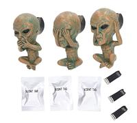 Fdit Lot de 3 Désodorisants Alien pour Voiture, Accessoires en Résine pour Grille D'aération, Clips Rotatifs et Amovibles pour Voiture, Maison, Bureau