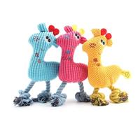Fdit Lot de 3 Jouets Couinants pour Chien avec Corde, Jouets Interactifs en Peluche pour Chiots de Petites et Grandes Races, à Mâcher Couineurs Intégrés pour Le Nettoyage des (Ensemble 3 pièces)