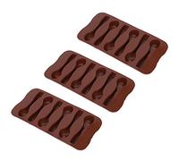 Fdit Lot de 3 Moules de Cuisson en Forme de Cuillère, Outils de Décoration de Gâteaux au Chocolat Antiadhésifs en Silicone de qualité Alimentaire, avec Démoulage Facile, pour