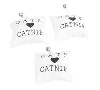 Fdit Lot de 3 Pochettes à Herbe à Chat, Jouets D'intérieur Doux pour Chat avec Coutures Anti-Rayures pour Chatons Adultes, Soulagement de L'ennui, Stimulation Mentale 8 X 8 Cm (3PCS)