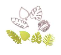 Fdit Lot de 4 Emporte-pièces en Forme de Feuilles Tropicales, Moule à Fondant en Forme de Feuilles de Palmier, Facile à Nettoyer, pour la Décoration de Gâteaux Luau, Fête