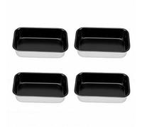 Fdit Lot de 4 Mini Moules à Pain Antiadhésifs en Aluminium, Petit Moule à Rectangulaire pour Gâteau, Tiramisu, Cheesecake, Résistant à la Chaleur 230 °C, Répartition Uniforme de la