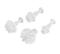 Fdit Lot de 4 Moules de Décoration de Gâteaux en Forme de Fleur pour Gâteaux, Argile au Chocolat, Plastique de qualité Alimentaire, Outils Faciles à Nettoyer pour la Pâtisserie à la