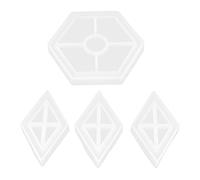 Fdit Lot de 4 Moules en Résine de Silicone en Forme de Losange Hexagonal en époxy pour Bricolage, Dessous de Verre, Porte-bijoux, Fleurs Séchées, Paillettes, Résine UV, Cire, Savon,