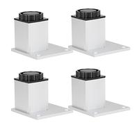 Fdit Lot de 4 Pieds Carrés Réglables pour Meubles, en Alliage D'aluminium, avec Molette de Réglage en Hauteur, pour Meubles, étagères, Canapés et Tables de (Pieds de Meuble carrés 60 mm - Couleur