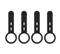 Fdit Lot de 4 Pinces à Serviettes de Cuisine en Silicone, Boucles Réglables et Antidérapantes, Support de Suspension pour Poignée de Poêle, Tige D'armoire, Organisateur Permettant de (BLACK)