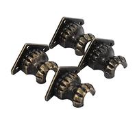 Fdit Lot de 4 Protections d'angle de Jambe avec Vis, Protection d'angle D'armoire en Alliage de Zinc Bronze Antique, Attelle de Bord de Meuble Rétro pour Boîte à Bijoux en Bois