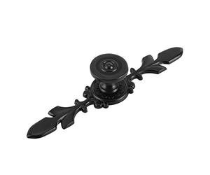 Fdit Lot de 4 Vintage Style Pull poignée Bouton Retour Plaque pour Home Porte Meuble tiroir Armoire penderie Armoire Commode avec vis Noir