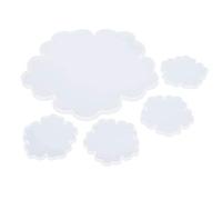Fdit Lot de 5 Moules en Silicone Réutilisables en Résine avec Dessous de Verre en Forme de Fleurs, avec un Grand de 34 Cm et un Petit de 12 Cm, pour L'art époxy, Accessoires et
