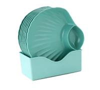 Fdit Lot de 8 Assiettes à Dîner en Forme de Coquille, Assiettes à Apéritif de Style Japonais avec Section à Trempette, Plats de Service en Plastique de qualité Alimentaire pour Chips, (GREEN)