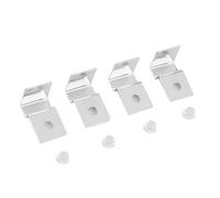 Fdit Lot de 8 Supports de Couvercle D'aquarium en Acier Inoxydable, de Couvercle en Verre D'aquarium de 5 Mm avec Tampons en Silicone, Support de pour la