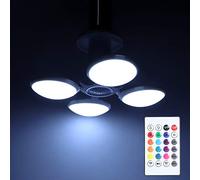 Fdit Lumière Déformable en Forme de Football Bluetooth LED RVB avec 360 Degrés 30 W E27 6 500 K, pour Décoration de Fête, éclairage Ambiant, Chambre à Coucher, Salon