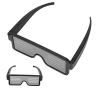 Fdit Lunettes LED USB Rechargeables 164 LED Lumineuses pour Fêtes, Halloween, Carnavals, avec 5 Heures D'autonomie, étanches