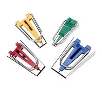 Fdit Machine à Biais, 4 Tailles 6 Mm, 12 Mm, 18, 25, Kit de Dossiers en Tissu Plastique pour Bricolage, Couture, Reliure, avec Guide Facile et Pliage Automatique