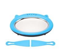 Fdit Machine à Crème Glacée Roulée, Plaque Froide de Dessin animé en Acier Inoxydable 304 avec 2 Spatules pour les Créations de Desserts au Yaourt glacé Faits Maison (BLUE)