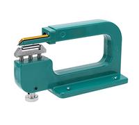 Fdit Machine à éplucher le Cuir, 4 Tailles, Rouleaux Réglables, Lame Double Face à 3 Trous, Outil de Coupe des Bords du Cuir en Aluminium avec Grand Espace pour L'artisanat du