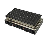 Fdit Machine à Mini Pancakes Hollandais 50 Pièces, 1800W électrique Antiadhésive avec Doubles Thermostats et Minuterie Séparée pour Restaurant, Cuisine Domestique, café (Prise UE 220V)
