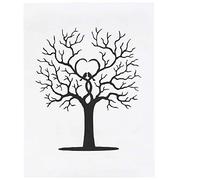 Fdit Magnifique arbre d'empreintes digitales DIY Guest Signature Sign-In Book Canvas Thumbprint Painting Guest Signature Poster Oeuvre unique pour les anniversaires de mariages