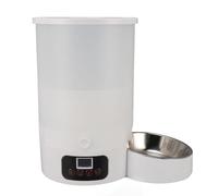 Fdit Mangeoire Automatique pour Animaux de Compagnie 3L, Robuste en Acier Inoxydable, Double Alimentation pour Une Alimentation Pratique à la Maison (Bol Simple Blanc)