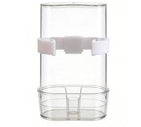 Fdit Mangeoire Automatique pour Perroquets, Acrylique Transparent, Système de Remplissage Automatique, Distributeur Suspendu avec Abreuvoir pour Perroquets, Pinsons, Moineaux (Grande)