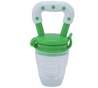 Fdit Mangeoire de Dentition pour bébé avec Poignée Antidérapante et Trous Délicats - Mamelon D'alimentation en Silicone - Idéal pour les Bébés de 5 Mois et Plus (Trompette verte en boîte)