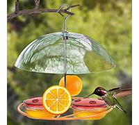 Fdit Mangeoire pour Colibris, 8 Ports d'alimentation, Nectar de 16oz, avec Perchoir à Haute Vue et Douve Intégrée pour Suspendre L'extérieur, Anti-écureuil (Mangeoire Anti-écureuil)