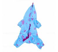 Fdit Manteau Imperméable pour Chien de Petite à Moyenne Race, Poncho étanche pour Chien avec Trou pour Laisse, Imperméable en Polyester pour Les Promenades en Plein Air par Temps Humide (Blue L)