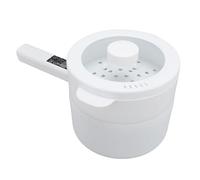 Fdit Marmite électrique, 600 W à Chauffage Rapide, Mini Cuisinière Portable de 1,8 L avec Marmite à Vapeur, Poêle Antiadhésive Facile à Nettoyer, pour Cuisine de Bureau de Dortoir (Prise UE 220V)
